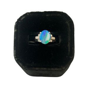 Authentic Pre-Owned 2.3 Ct Blue Opal Platinum Ring